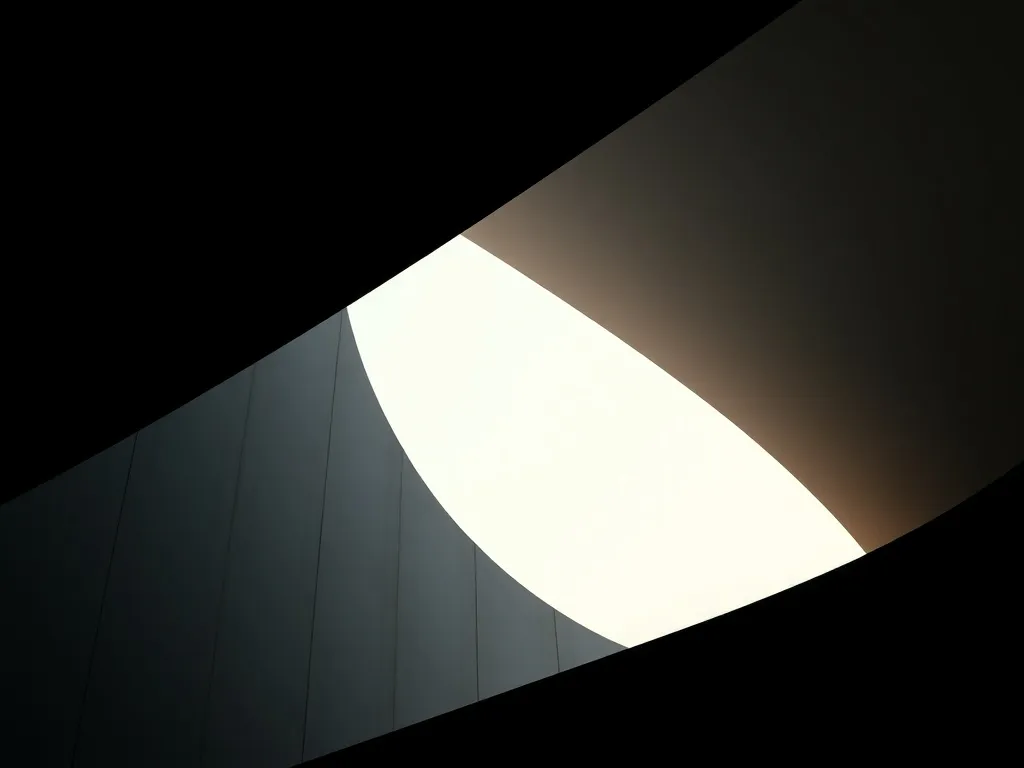 Abstract architectural lines in dark tones with gold light h